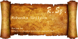 Rohoska Szilvia névjegykártya